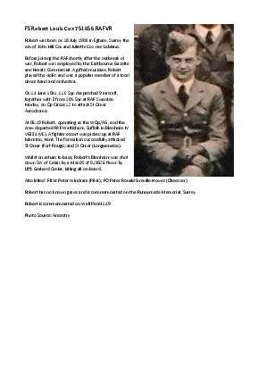 A preview of a PDF biography for Cox, Robert Louis